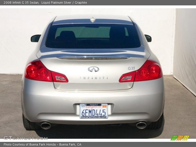 Liquid Platinum Silver / Graphite 2008 Infiniti G 35 Sedan