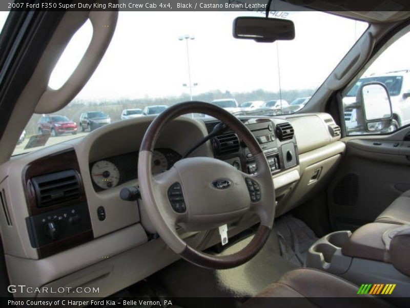 Black / Castano Brown Leather 2007 Ford F350 Super Duty King Ranch Crew Cab 4x4