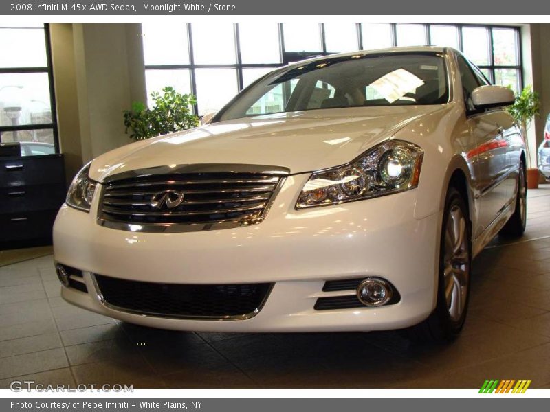 Moonlight White / Stone 2008 Infiniti M 45x AWD Sedan