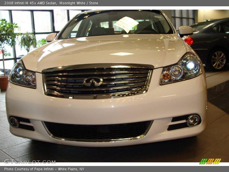Moonlight White / Stone 2008 Infiniti M 45x AWD Sedan