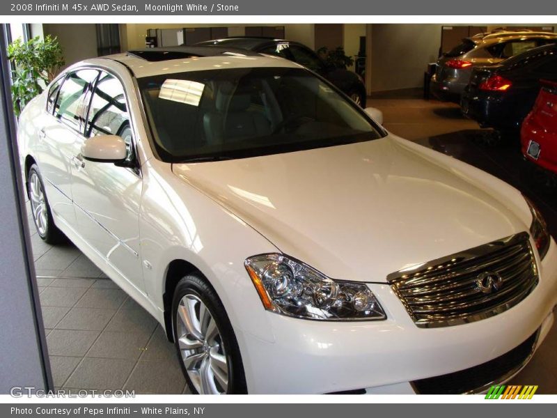 Moonlight White / Stone 2008 Infiniti M 45x AWD Sedan