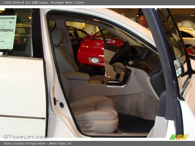 Moonlight White / Stone 2008 Infiniti M 45x AWD Sedan