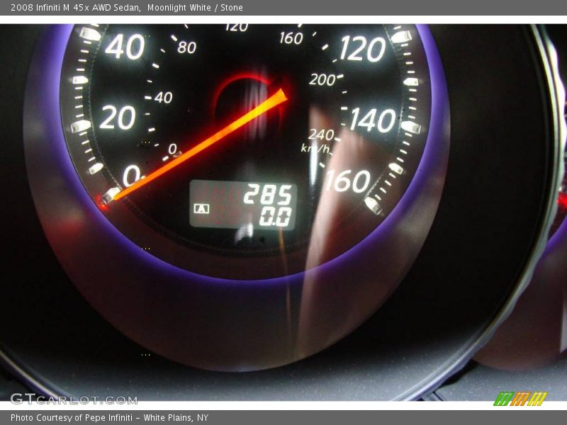 Moonlight White / Stone 2008 Infiniti M 45x AWD Sedan