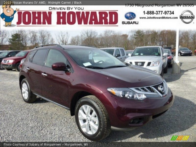 Midnight Garnet / Black 2013 Nissan Murano SV AWD