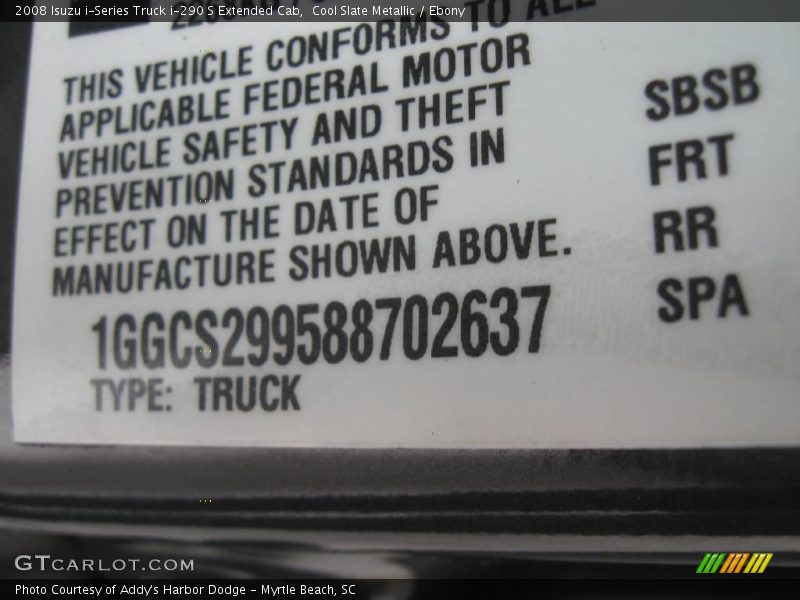 Cool Slate Metallic / Ebony 2008 Isuzu i-Series Truck i-290 S Extended Cab