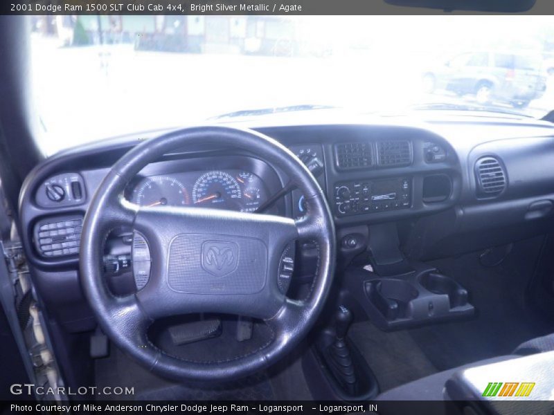Bright Silver Metallic / Agate 2001 Dodge Ram 1500 SLT Club Cab 4x4