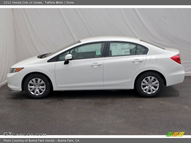 Taffeta White / Stone 2012 Honda Civic LX Sedan