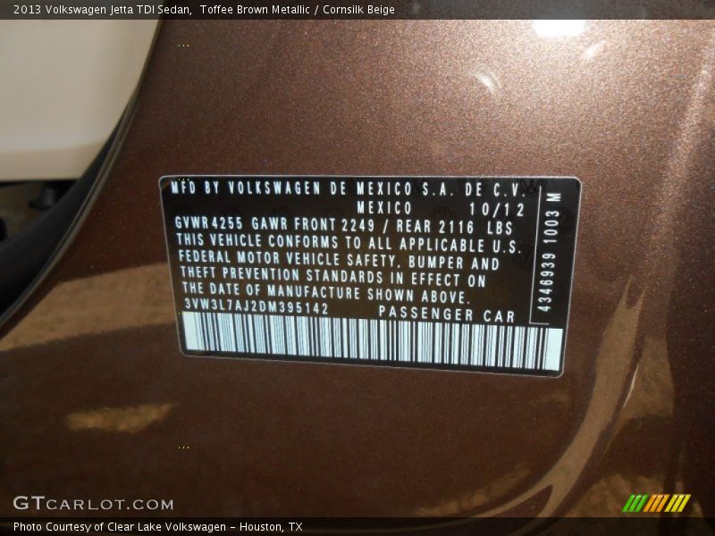 Toffee Brown Metallic / Cornsilk Beige 2013 Volkswagen Jetta TDI Sedan