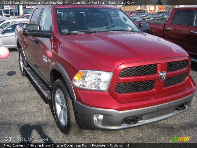 Deep Cherry Red Pearl / Black/Diesel Gray 2013 Ram 1500 Outdoorsman Crew Cab 4x4