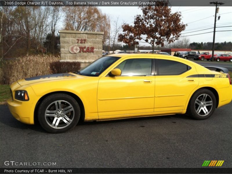 Top Banana Yellow / Dark Slate Gray/Light Graystone 2006 Dodge Charger R/T Daytona