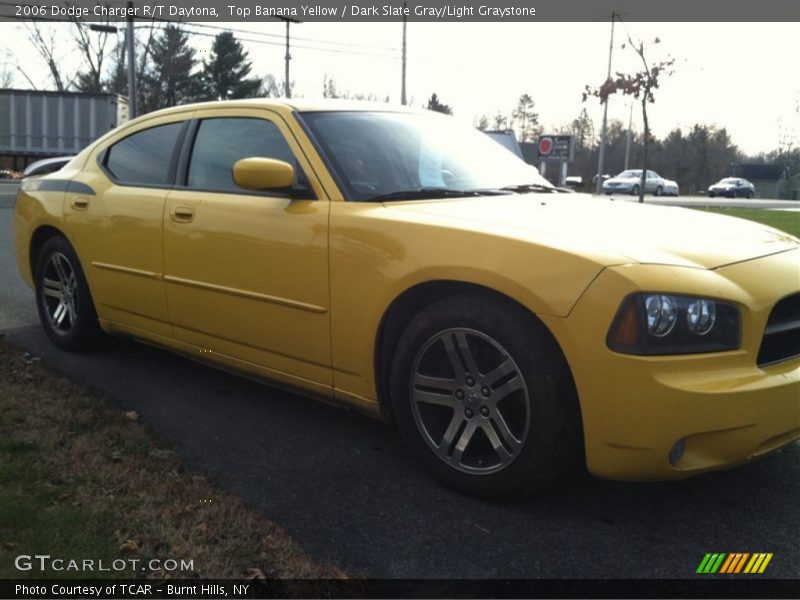 Top Banana Yellow / Dark Slate Gray/Light Graystone 2006 Dodge Charger R/T Daytona