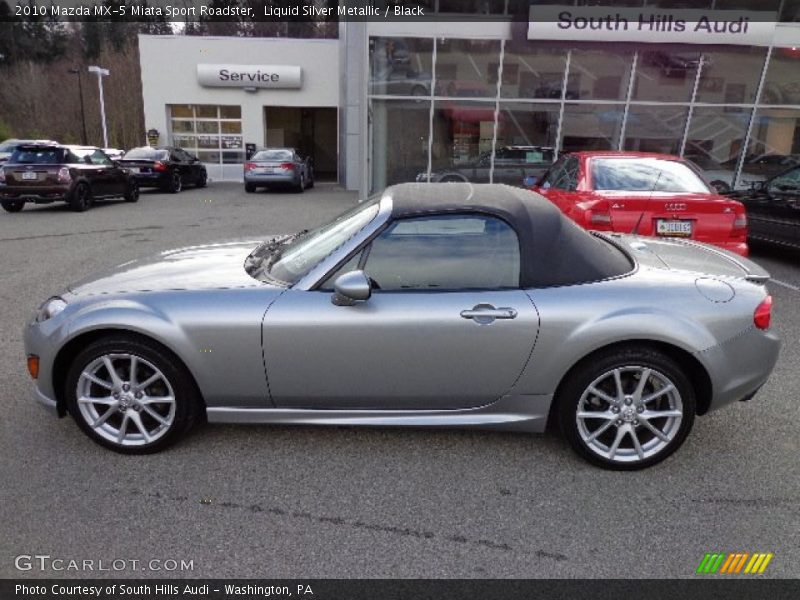 Liquid Silver Metallic / Black 2010 Mazda MX-5 Miata Sport Roadster
