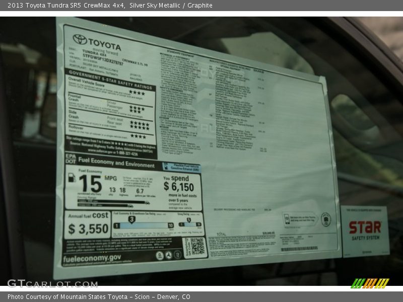 Silver Sky Metallic / Graphite 2013 Toyota Tundra SR5 CrewMax 4x4