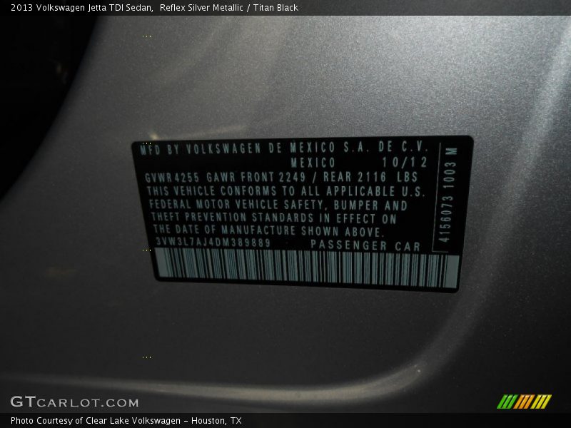 Reflex Silver Metallic / Titan Black 2013 Volkswagen Jetta TDI Sedan