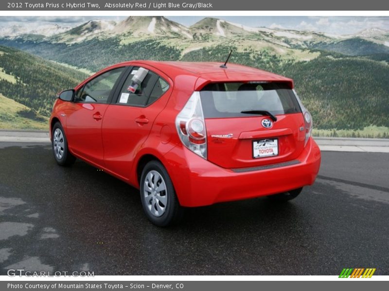 Absolutely Red / Light Blue Gray/Black 2012 Toyota Prius c Hybrid Two