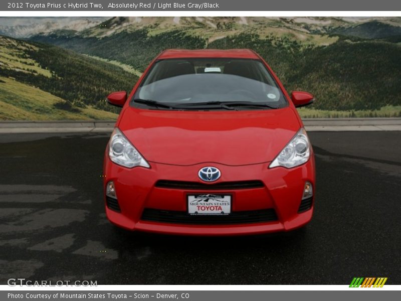 Absolutely Red / Light Blue Gray/Black 2012 Toyota Prius c Hybrid Two