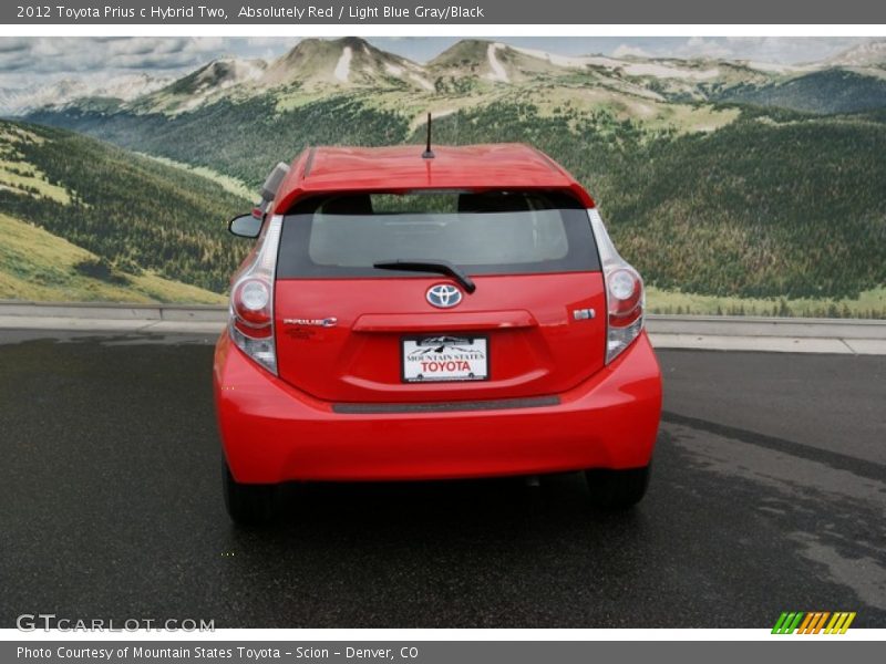 Absolutely Red / Light Blue Gray/Black 2012 Toyota Prius c Hybrid Two