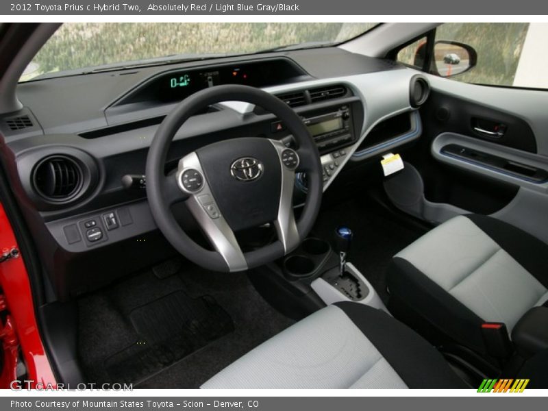 Absolutely Red / Light Blue Gray/Black 2012 Toyota Prius c Hybrid Two