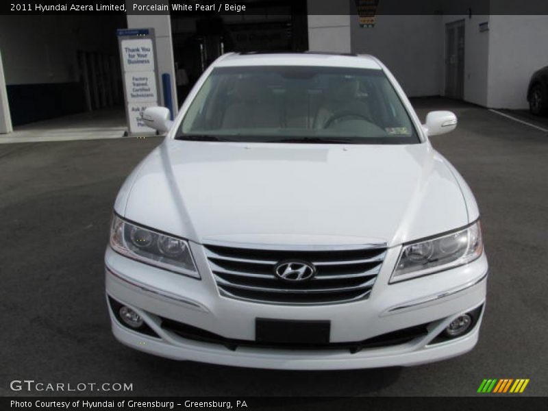 Porcelain White Pearl / Beige 2011 Hyundai Azera Limited