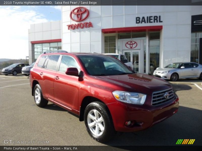 Salsa Red Pearl / Sand Beige 2010 Toyota Highlander SE 4WD
