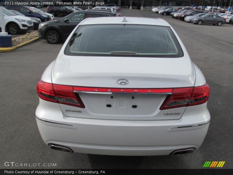 Porcelain White Pearl / Beige 2011 Hyundai Azera Limited