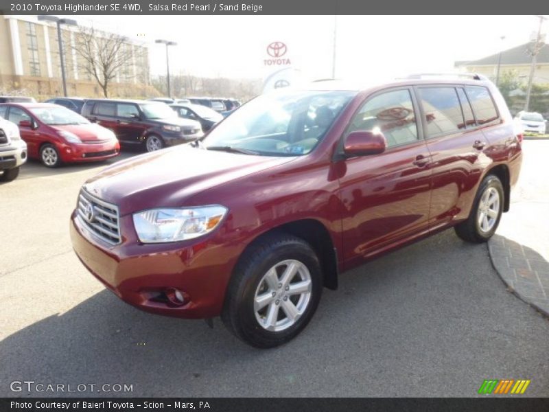 Salsa Red Pearl / Sand Beige 2010 Toyota Highlander SE 4WD