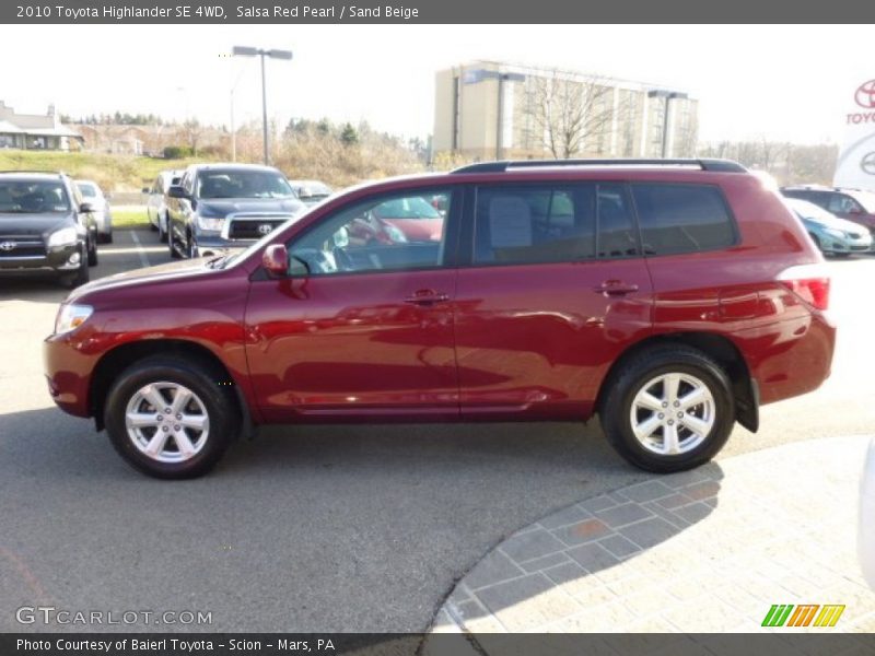 Salsa Red Pearl / Sand Beige 2010 Toyota Highlander SE 4WD