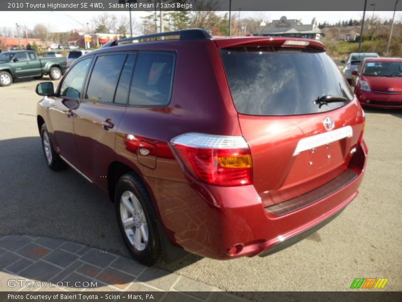 Salsa Red Pearl / Sand Beige 2010 Toyota Highlander SE 4WD
