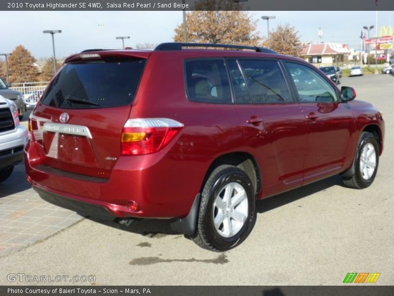 Salsa Red Pearl / Sand Beige 2010 Toyota Highlander SE 4WD