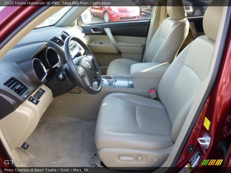 Salsa Red Pearl / Sand Beige 2010 Toyota Highlander SE 4WD