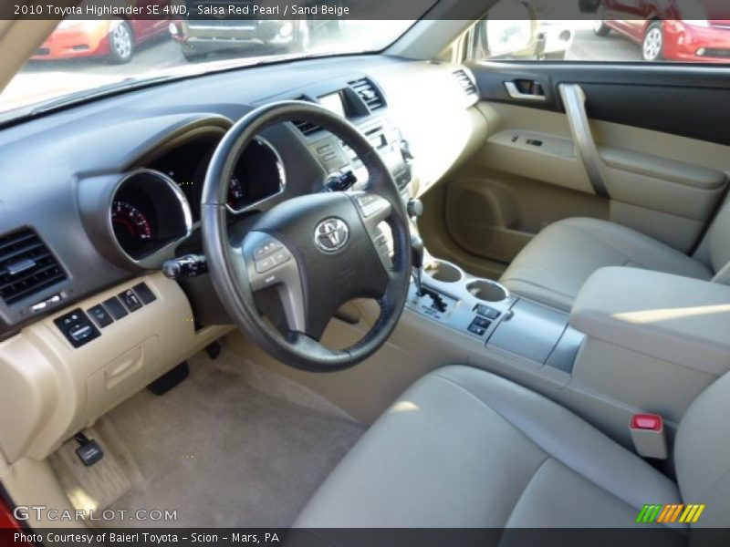 Salsa Red Pearl / Sand Beige 2010 Toyota Highlander SE 4WD