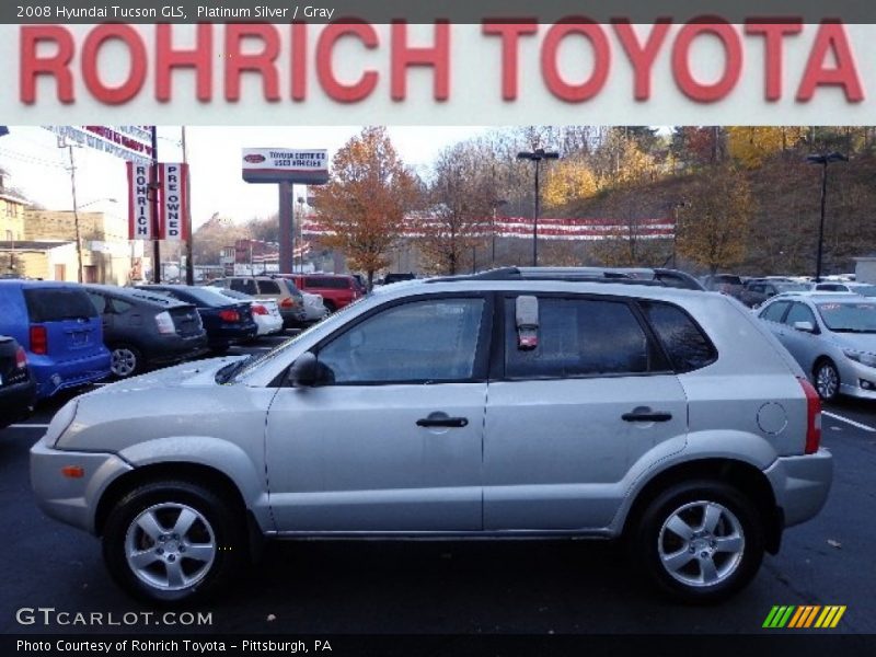 Platinum Silver / Gray 2008 Hyundai Tucson GLS