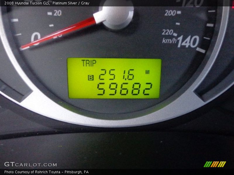 Platinum Silver / Gray 2008 Hyundai Tucson GLS