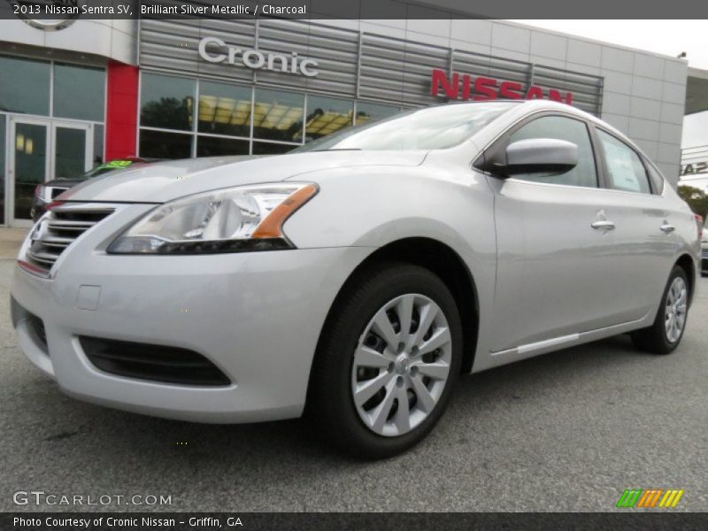Brilliant Silver Metallic / Charcoal 2013 Nissan Sentra SV
