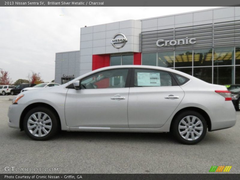 Brilliant Silver Metallic / Charcoal 2013 Nissan Sentra SV