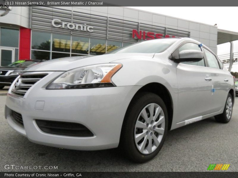 Brilliant Silver Metallic / Charcoal 2013 Nissan Sentra SV