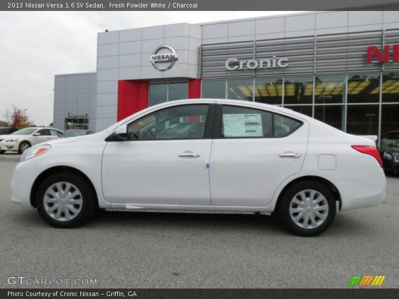 Fresh Powder White / Charcoal 2013 Nissan Versa 1.6 SV Sedan