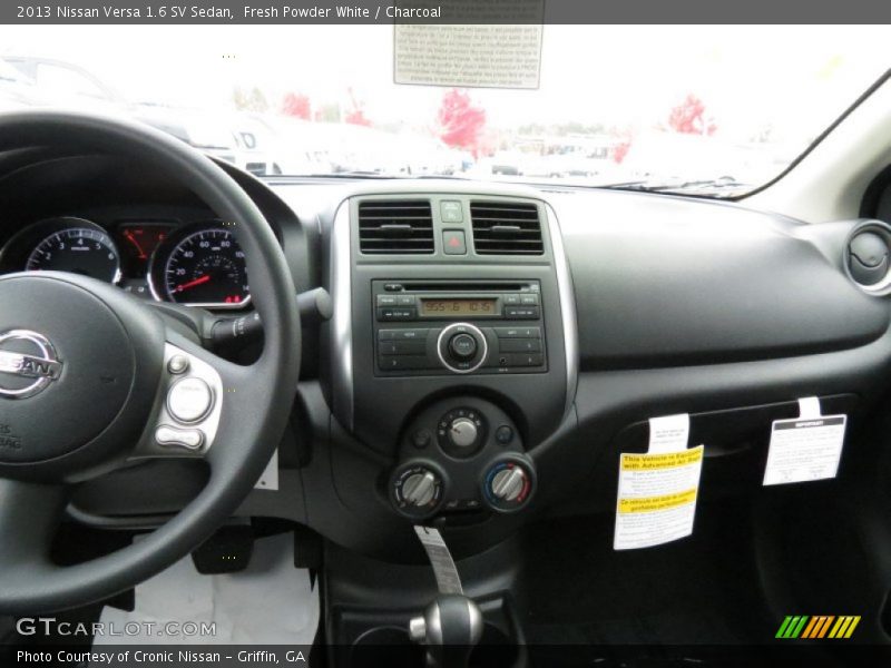 Fresh Powder White / Charcoal 2013 Nissan Versa 1.6 SV Sedan