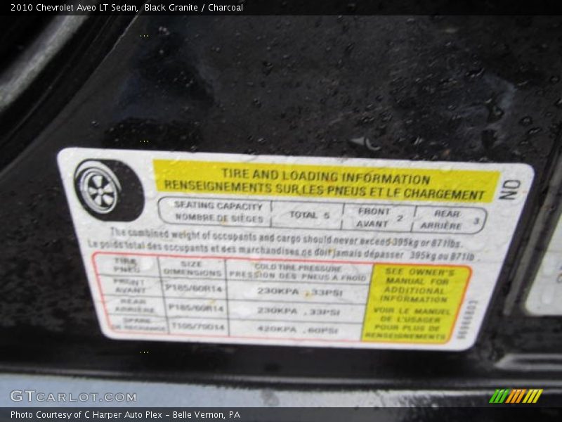 Black Granite / Charcoal 2010 Chevrolet Aveo LT Sedan