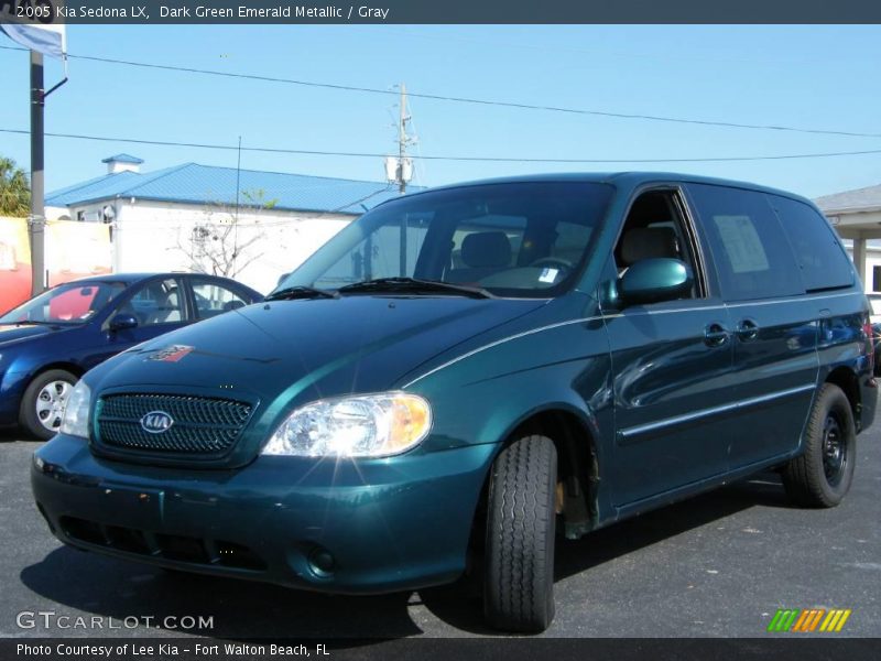 Dark Green Emerald Metallic / Gray 2005 Kia Sedona LX