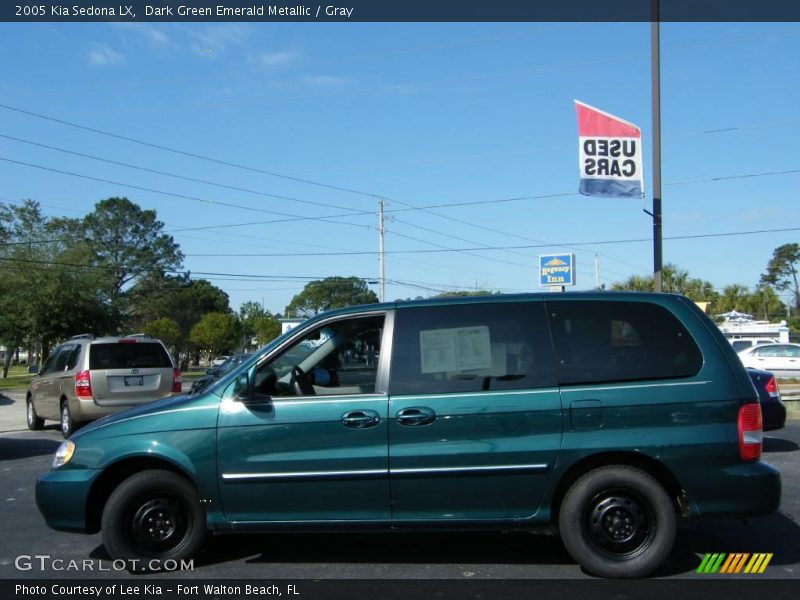 Dark Green Emerald Metallic / Gray 2005 Kia Sedona LX