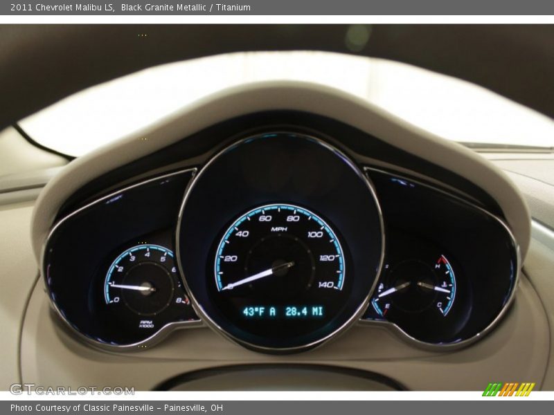Black Granite Metallic / Titanium 2011 Chevrolet Malibu LS