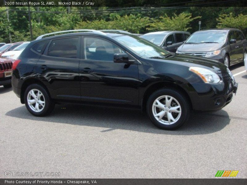 Wicked Black / Gray 2008 Nissan Rogue SL AWD
