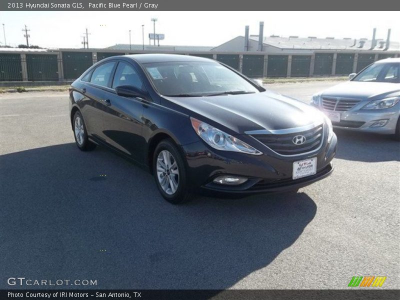 Pacific Blue Pearl / Gray 2013 Hyundai Sonata GLS