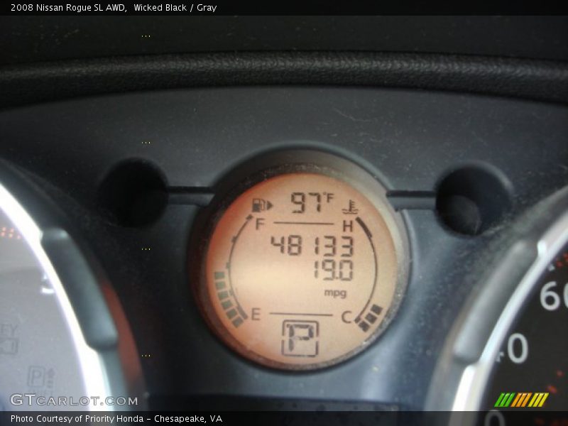 Wicked Black / Gray 2008 Nissan Rogue SL AWD