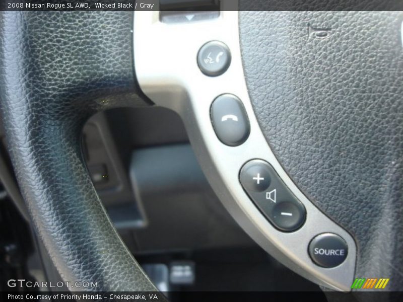 Wicked Black / Gray 2008 Nissan Rogue SL AWD