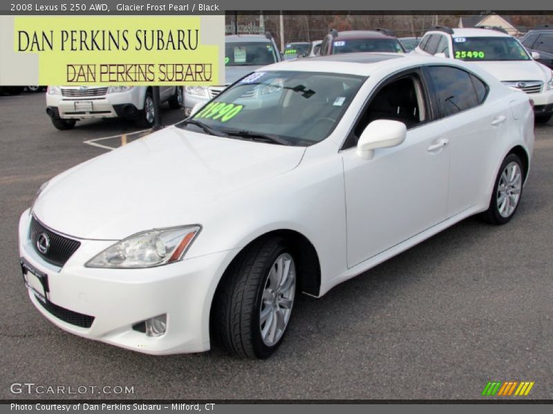 Glacier Frost Pearl / Black 2008 Lexus IS 250 AWD