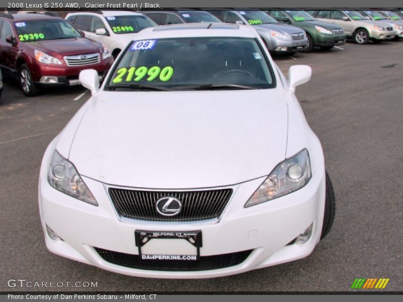 Glacier Frost Pearl / Black 2008 Lexus IS 250 AWD