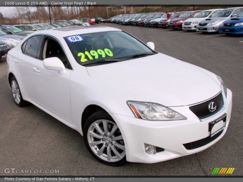 Glacier Frost Pearl / Black 2008 Lexus IS 250 AWD