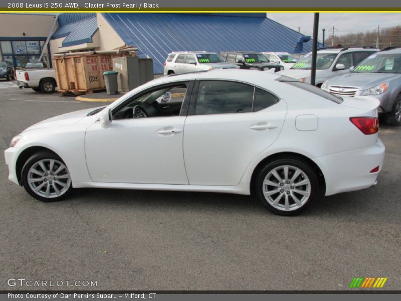 Glacier Frost Pearl / Black 2008 Lexus IS 250 AWD